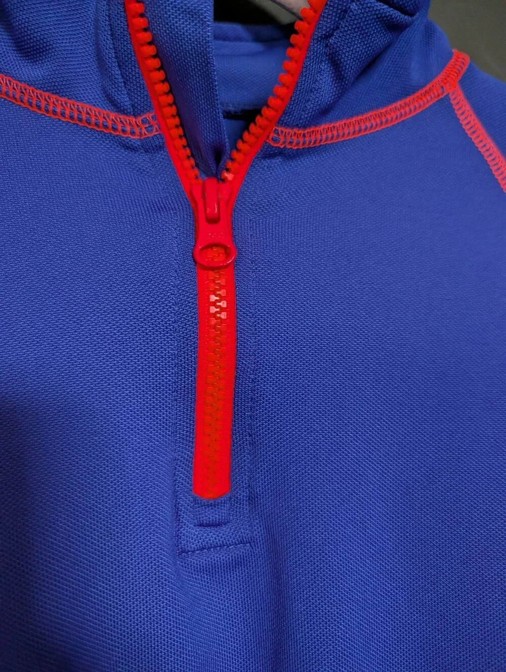 Crewcuts Blue Rashguard with Pink Contrast Stitching